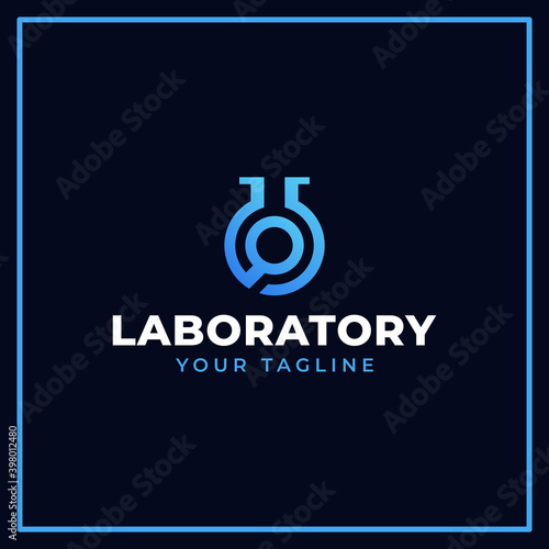 Premium Laboratory Logo, Science lab and logo design template Vector
