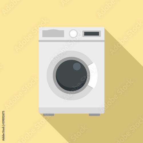 Wash machine icon. Flat illustration of wash machine vector icon for web design