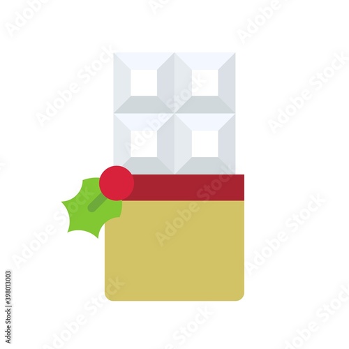 White Chocolate bar icon, Christmas food and drink vector