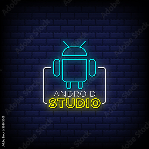 Android studio neon signs style text