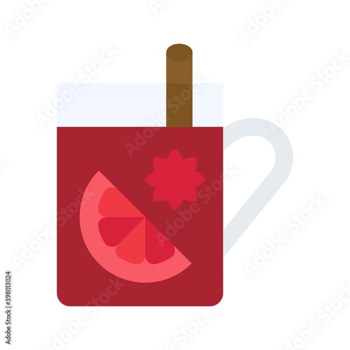Mulled wine icon, Christmas food and drink vector