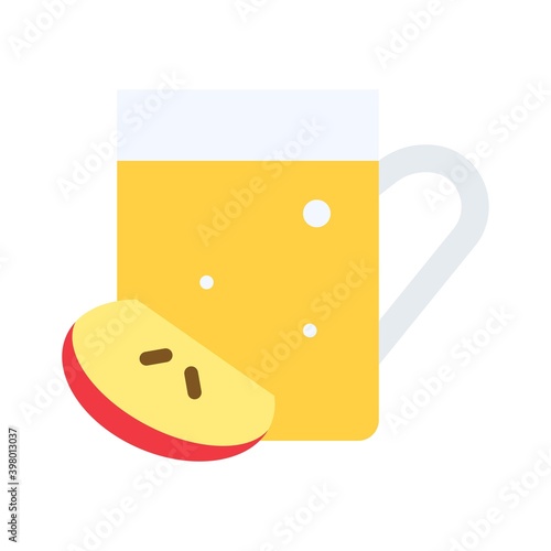 Apple cider icon, Christmas food and drink vector
