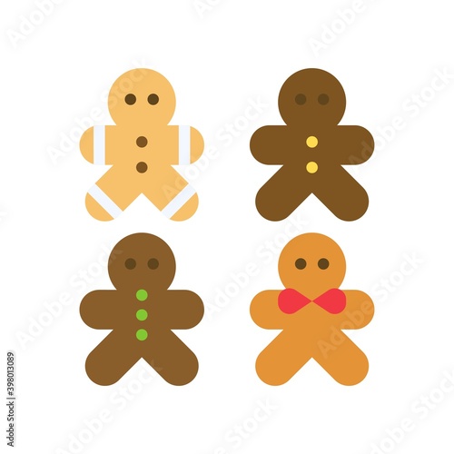 Gingerbread man cookies icon, Christmas food and drink vector