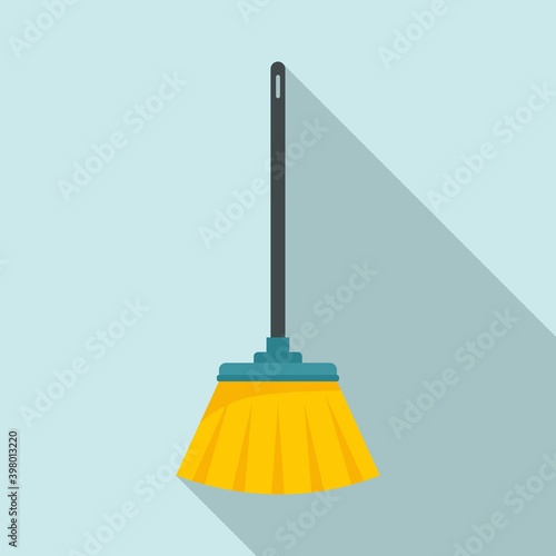 Cleaning brush mop icon. Flat illustration of cleaning brush mop vector icon for web design