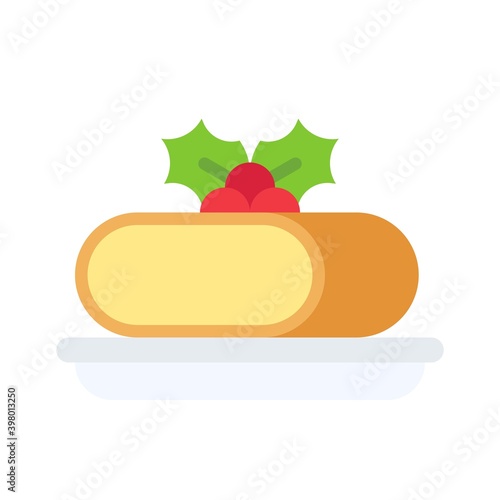 Marzipan icon, Christmas food and drink vector