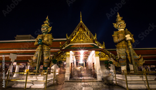 Background of one of Bangkok's major tourist attractions(Temple of the Emerald Buddha-Wat Phra Si Rattana Satsadaram/Wat Phra Kaew, tourists all over the world always come to admire the beauty in thai