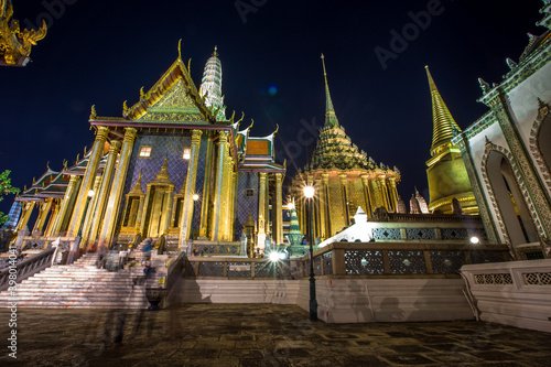 Background of one of Bangkok's major tourist attractions(Temple of the Emerald Buddha-Wat Phra Si Rattana Satsadaram/Wat Phra Kaew, tourists all over the world always come to admire the beauty in thai © bangprik