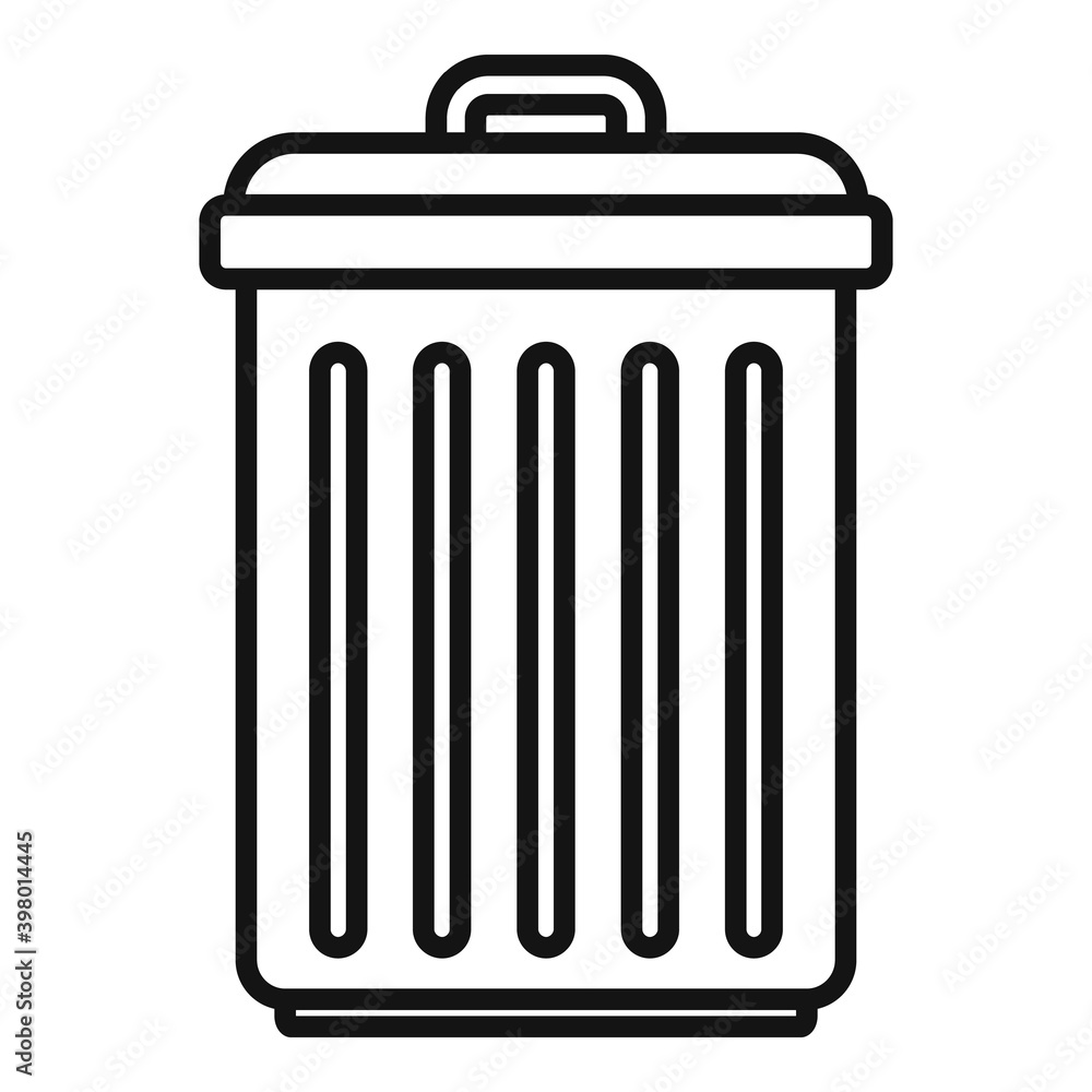 Garbage bin icon. Outline garbage bin vector icon for web design isolated on white background Garbage bin icon. Outline garbage bin vector icon for web design isolated on white background