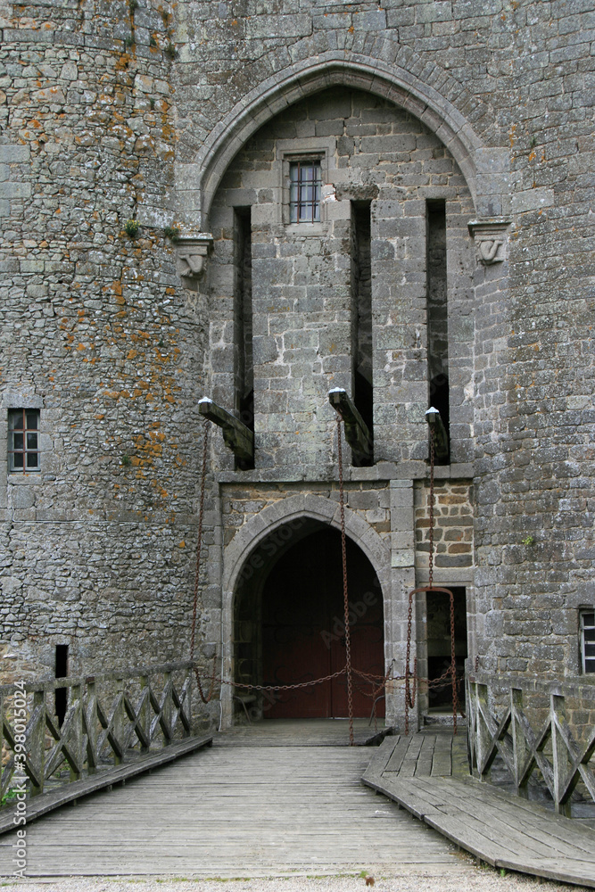 medieval castle (montmuran) in les iffs in brittany (france)