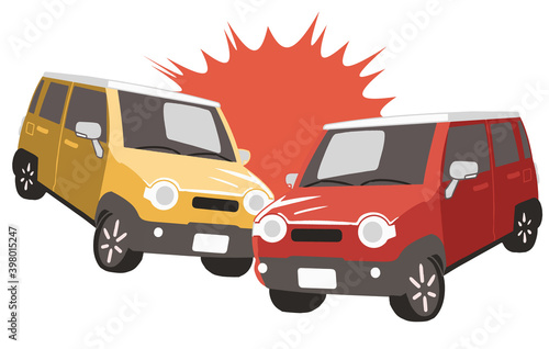 衝突する軽自動車(線無し)