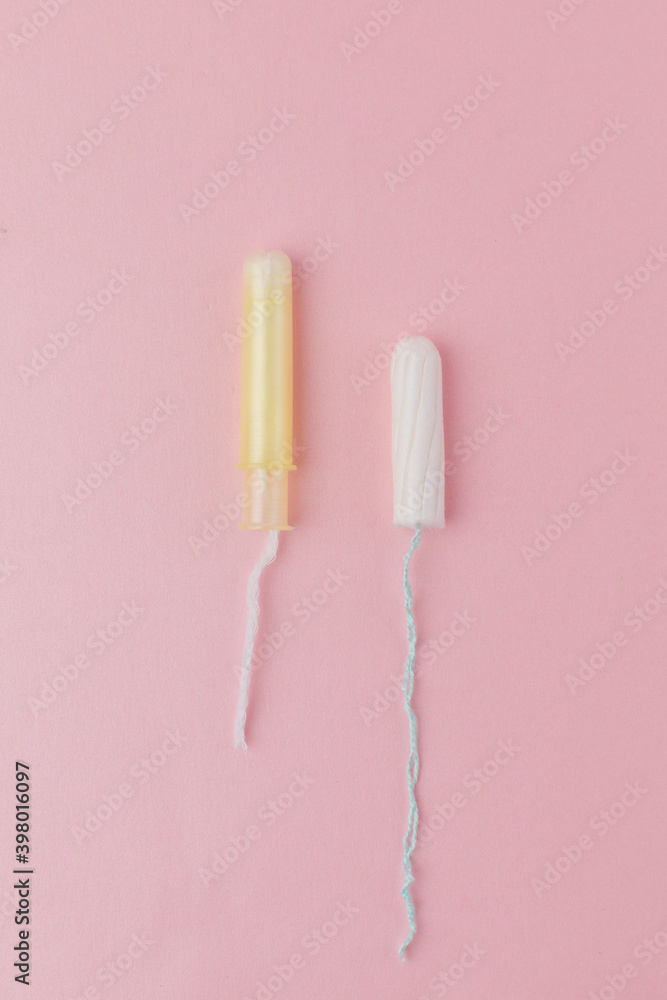 Menstrual tampons in composition in studio Menstrual tampons in composition in studio