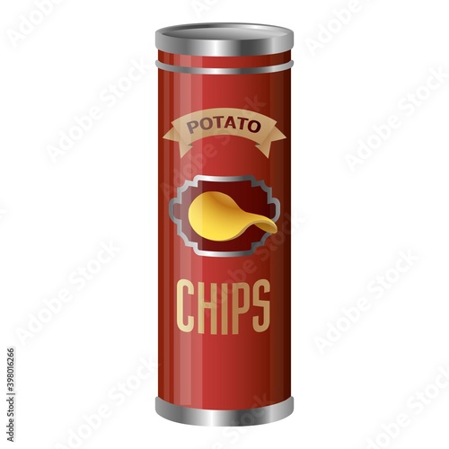 Chips box icon. Cartoon of chips box vector icon for web design isolated on white background