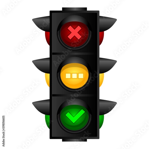 City traffic lights icon. Cartoon of city traffic lights vector icon for web design isolated on white background