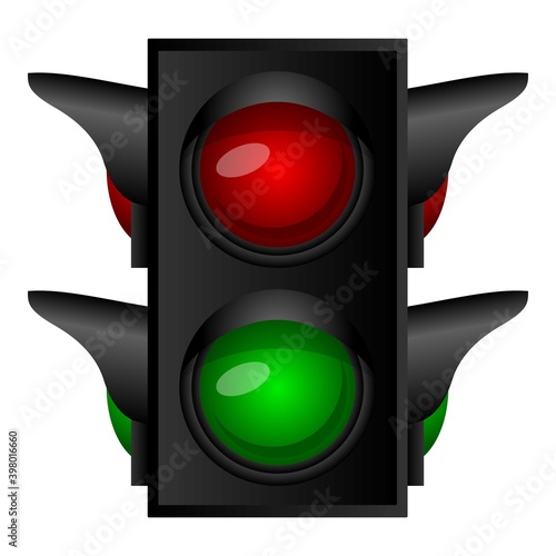 Safety traffic lights icon. Cartoon of safety traffic lights vector icon for web design isolated on white background
