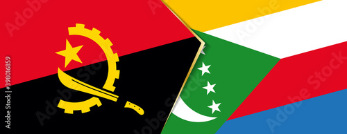 Angola and Comoros flags, two vector flags. photo