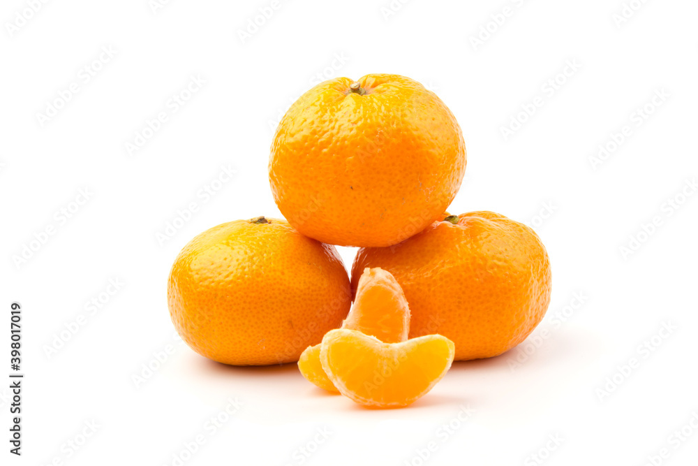 Mandarin-Honey Murcott oranges on white background, Golden orange to celebrate the Chinese festival. Mandarin-Honey Murcott oranges on white background, Golden orange to celebrate the Chinese festival.