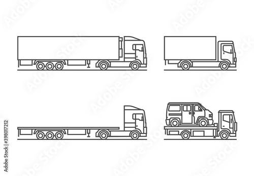 LKWs und Abschleppwagen als Icons
