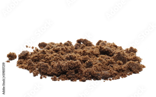 Sugar muscovado isolated on white background