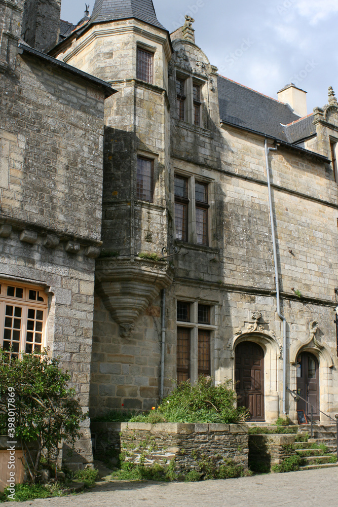 stone mansion and house in rochefort-en-terre in brittany (france)