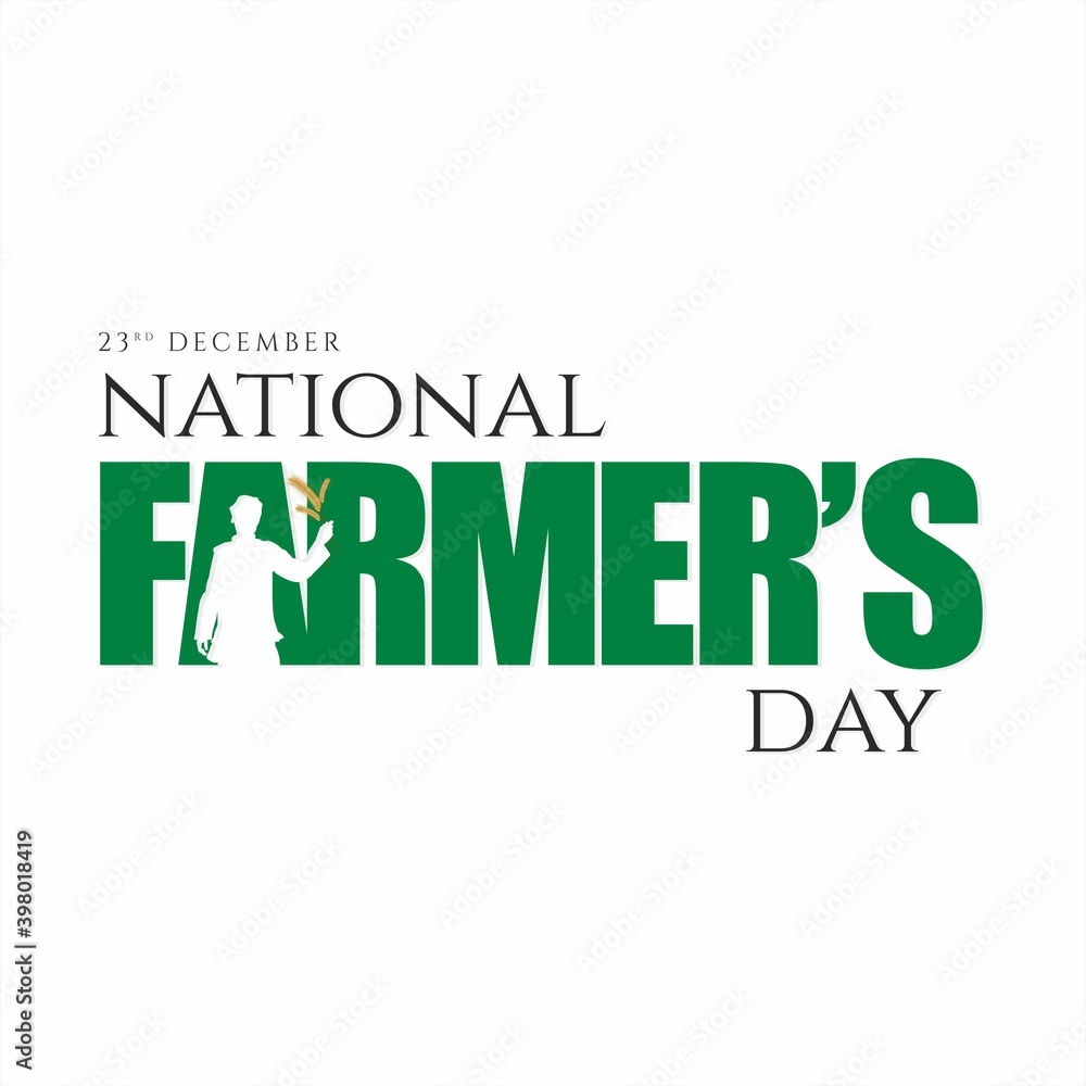 National Farmers Day Banner 23 December Illustration Stock