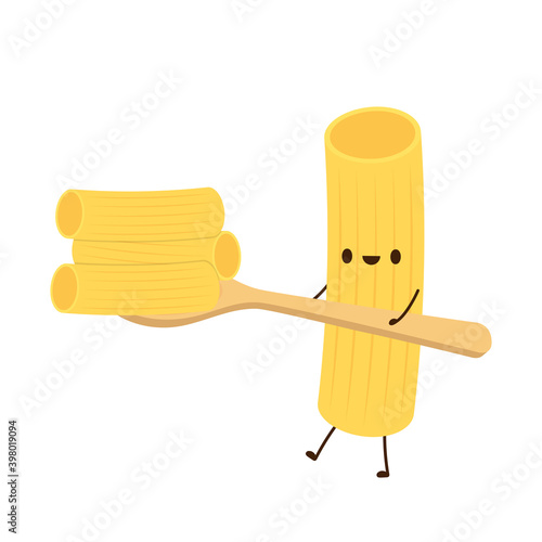 Pasta noodles character design. Pasta noodles on white background. 