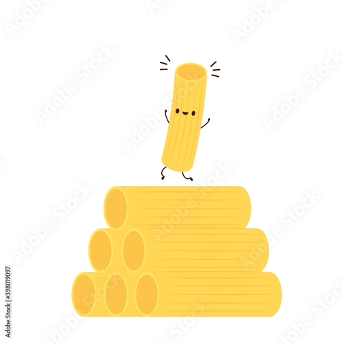 Pasta noodles character design. Pasta noodles on white background. 