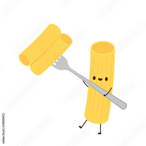 Pasta noodles character design. Pasta noodles on white background. 
