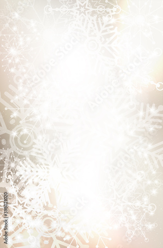 Abstract shiny christmas background with lights, stars and snowflakes