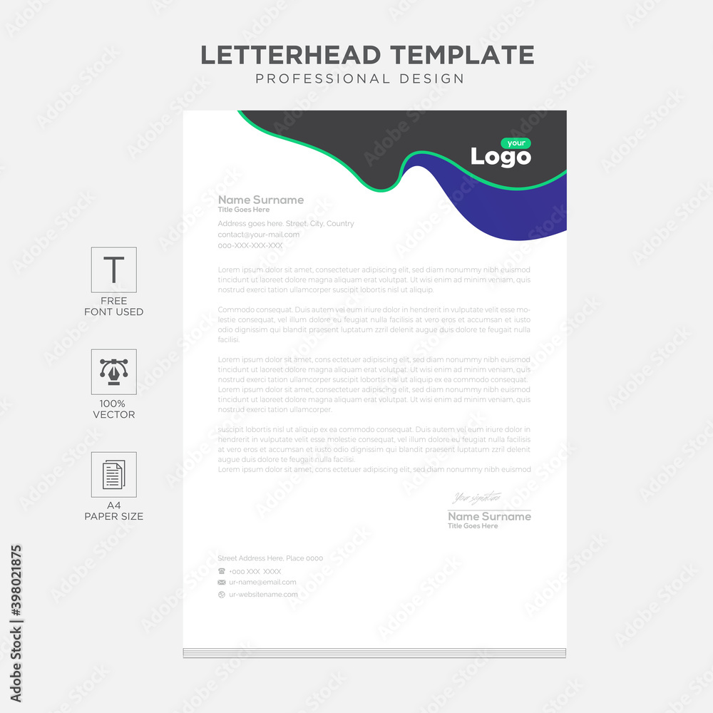 Simple creative modern letter head templates for your project design, Vector illustration