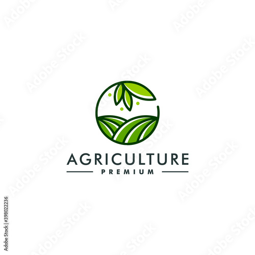 Agriculture logo design template. Farm icon symbol logotype vector
