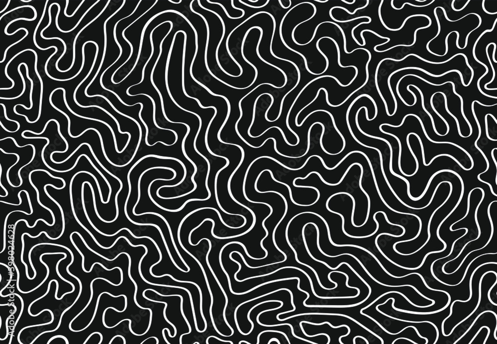 Seamless abstract shapes pattern. Modern texture with labyrinth for textile, print, apparel, fashion items and wallpaper. Contemporary vector illustration