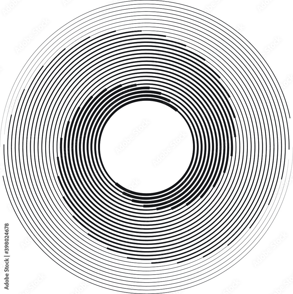 Obraz premium Lines in Circle Form . Spiral Vector Illustration .Technology round Logo . Design element . Abstract Geometric shape .