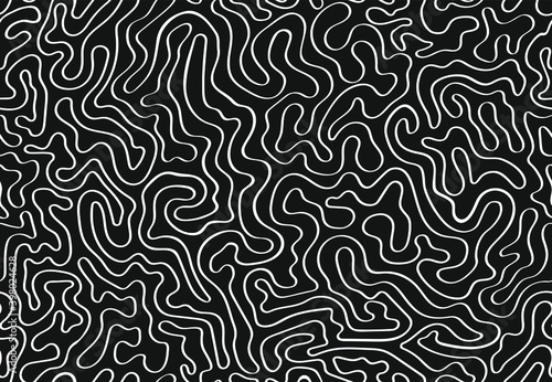 Seamless abstract shapes pattern. Modern texture with labyrinth for textile, print, apparel, fashion items and wallpaper. Contemporary vector illustration
