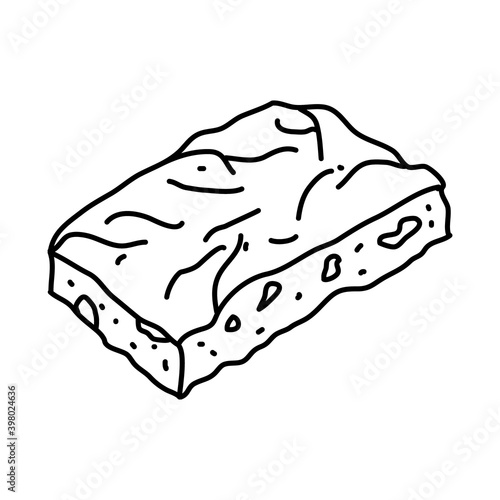 Focaccia Icon. Doodle Hand Drawn or Outline Icon Style