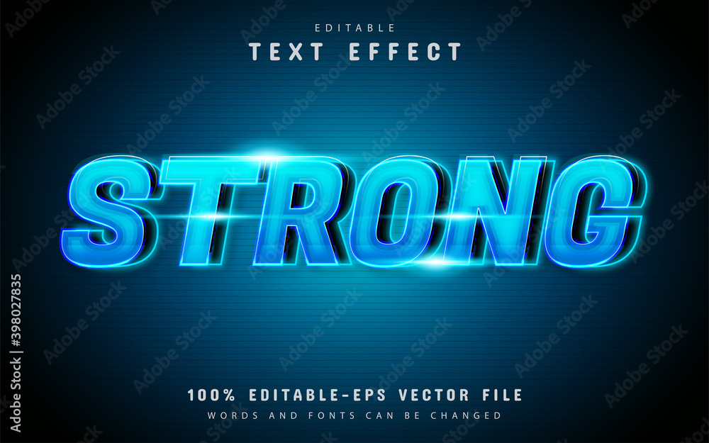 Strong text effect with blue gradient Strong text effect with blue gradient