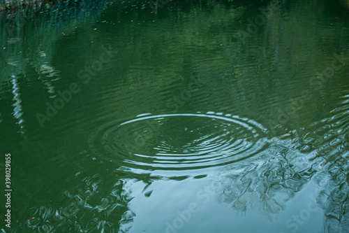 round droplets of the water 