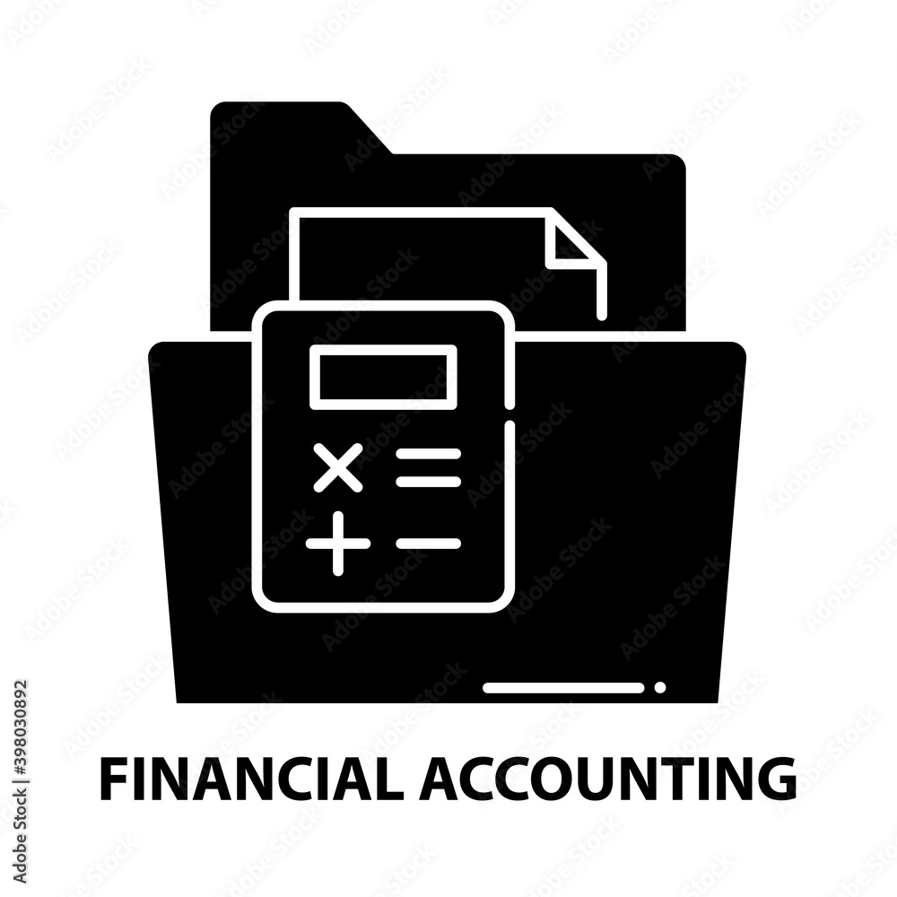 financial accounting icon, black vector sign with editable strokes, concept illustration financial accounting icon, black vector sign with editable strokes, concept illustration