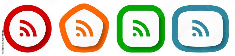 Mobile signal vector icon set, flat design vector illustration in 4 colors options for webdesign and mobile applications Mobile signal vector icon set, flat design vector illustration in 4 colors options for webdesign and mobile applications