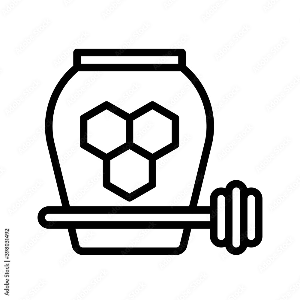 Honey jar icon, Christmas food and drink vector Honey jar icon, Christmas food and drink vector