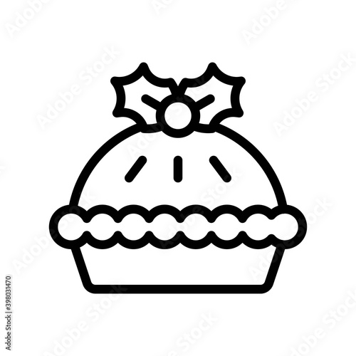Christmas pie icon, Christmas food and drink vector