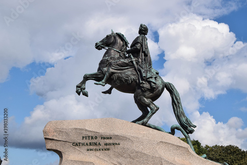 Monument of the Russian emperor Peter the Great in St. Petersburg  Russia