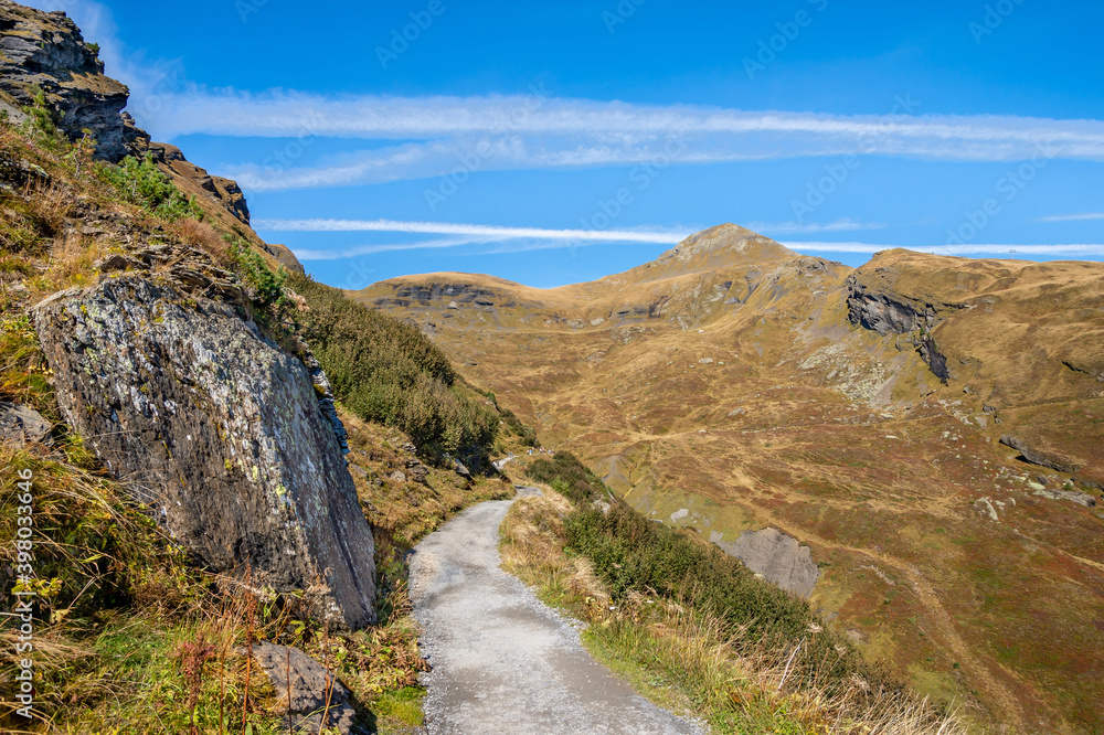 Panoramic  trail from Kleine Scheidegg to Mannlichen, Switzerland.