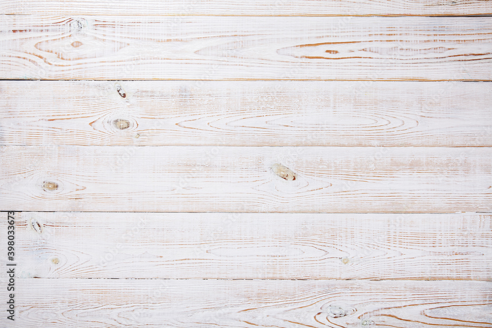 Fototapeta premium White wooden textured surface view from the top