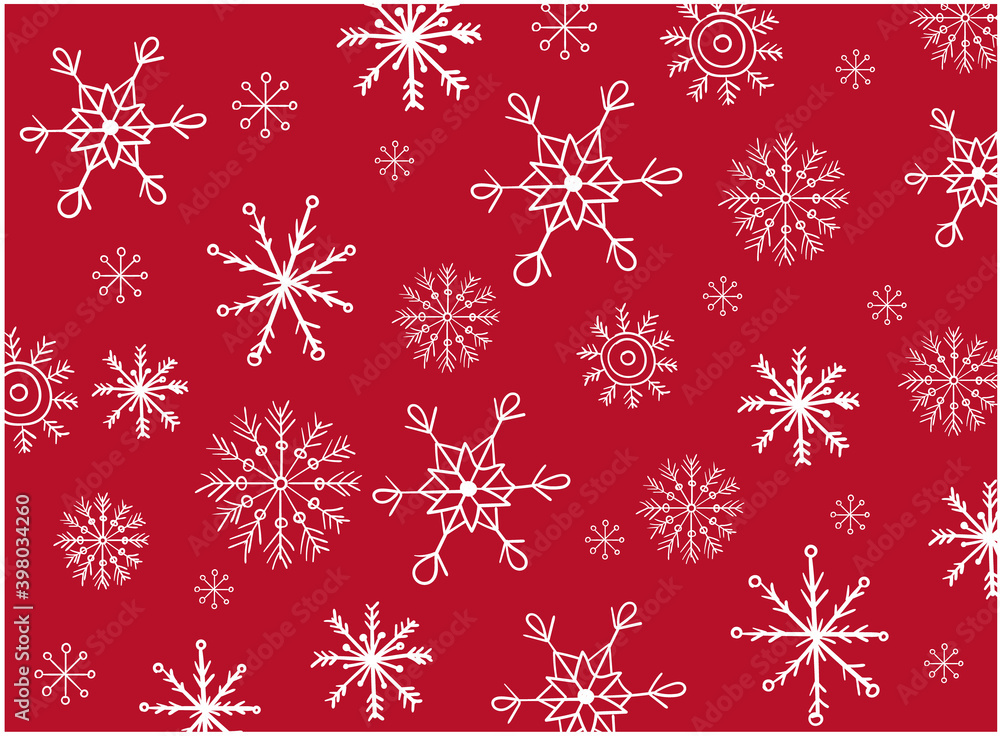 Pattern composed of a variation of snowflakes shaped differently Pattern composed of a variation of snowflakes shaped differently