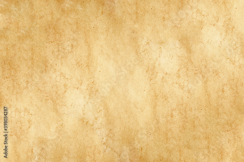 Parchment paper background. Coffee stains background. Brown splash texture. Burned letter structure. Brown antique rustic stained paper backdrop. Grunge spray brown stains. Ancient look.