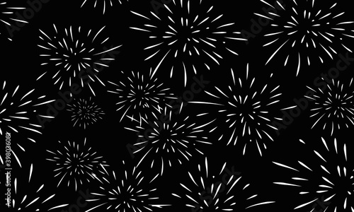  black and white background with fireworks.