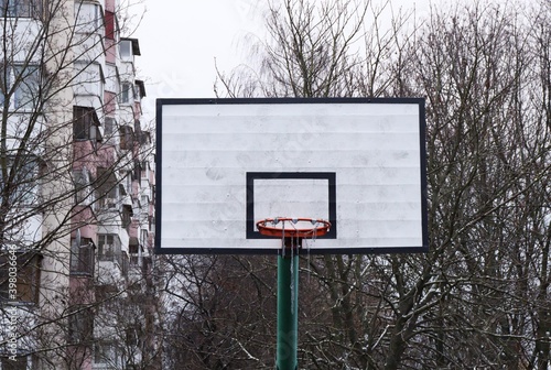 Basketball backboard. Street basketball backboard