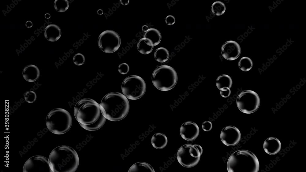 Animation floating air bubbles. Can be us for carbonated drinks, champagne, soda, beer or soap detergents, shampoos. Soap Bubbles down falling. Motion many bubbles particles. Alpha channel. 4K Animation floating air bubbles. Can be us for carbonated drinks, champagne, soda, beer or soap detergents, shampoos. Soap Bubbles down falling. Motion many bubbles particles. Alpha channel. 4K