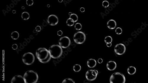 Wallpaper Mural Animation floating air bubbles. Can be us for carbonated drinks, champagne, soda, beer or soap detergents, shampoos. Soap Bubbles down falling. Motion many bubbles particles. Alpha channel. 4K Torontodigital.ca