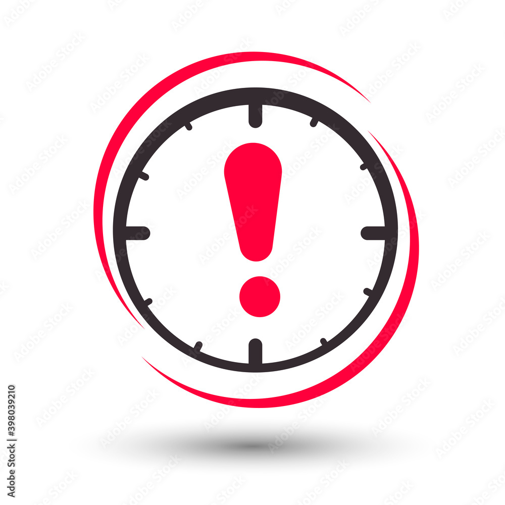 Clock icon, flat graphic design template, vector illustration Clock icon, flat graphic design template, vector illustration